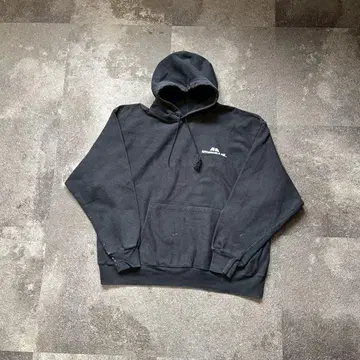 Champion 리버스 위브 후드티 XXL 블랙 미국 기업 프린트