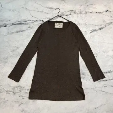 내추럴 빈티지 고아 긴팔 니트 타이트 롱 기장 튜닉 무지