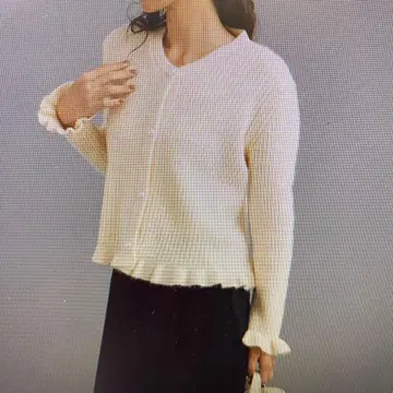 니트 탱크 세트 펄 버튼 가디건 미사용