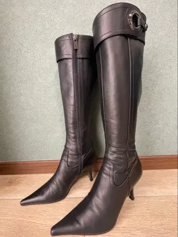 DIANA 스트레치 롱 부츠 스틸레토 사이드 지퍼 블랙 24cm