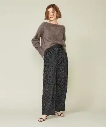 conte 자카드 턱 와이드 팬츠 유나이티드 애로우즈 헤미 에미리