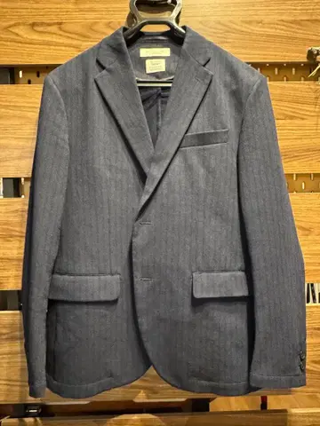 BEAUTY&YOUTH 네이비 스트라이프 테일러드 자켓