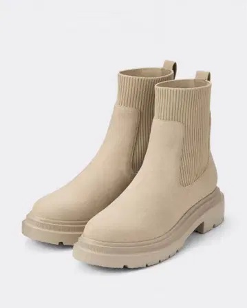 [ 새상품급 ] GU 리브 니트 삭스 부츠 베이지 L