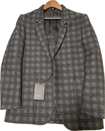 그레이 계열 체크 무늬 테일러드 자켓