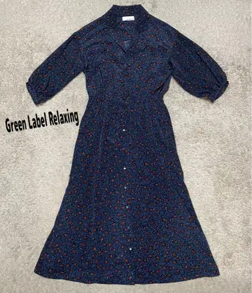 새상품급 그린 라벨 릴랙싱 꽃무늬 롱 원피스