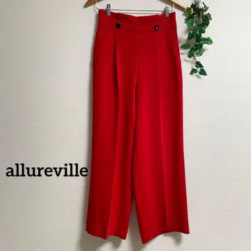 allureville*빨간색 와이드 팬츠 레드 알아바일 센터 프레스
