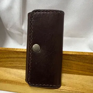 가죽 키케이스 다크 브라운 스냅식