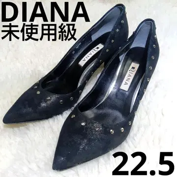 미사용급 다이애나 스터드 펌프스 블랙 22.5cm