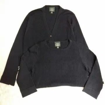 로라 애슐리 네이비 리브 니트 긴팔 앙상블 실크 80% M