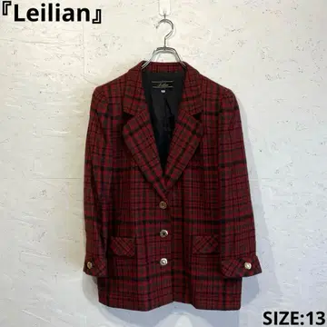 일본제 빅 사이즈 [Leilian] 체크 무늬 울 테일러드 자켓 13