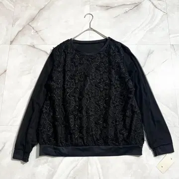 M17985 미사용 Hama 의류 떠오르는 별 레이스 티셔츠 풀오버 L