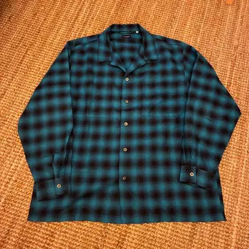 백넘버 라이트온 긴팔 옴브레 체크 셔츠