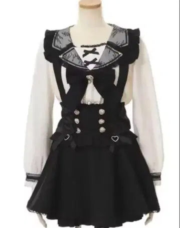 리즈리사 레이스업 서스펜더 치마바지 스커트 블랙