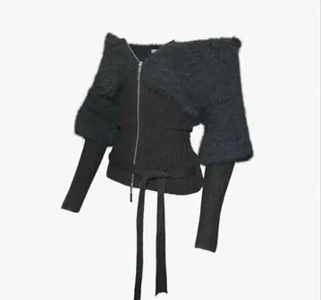 theredthread S contrast zip knit gray