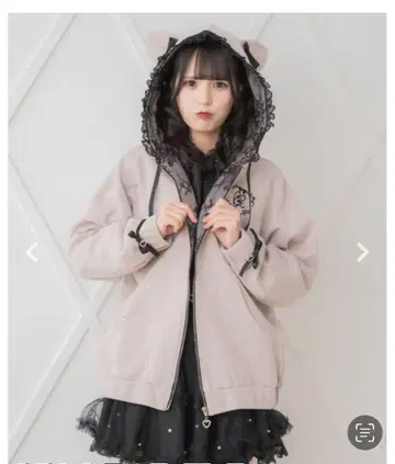 ROJITA 리본 캣 후드티 핑크 지뢰계