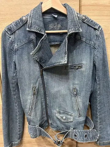 데님 라이더 자켓 페어리 그런지 y2k 레이스업