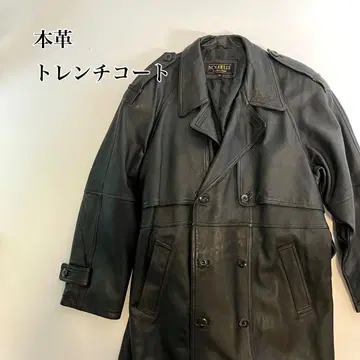 천연 가죽 가죽 양가죽 트렌치코트 블랙