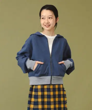 BEAMS BOY 세일러 맨투맨 풀 집업