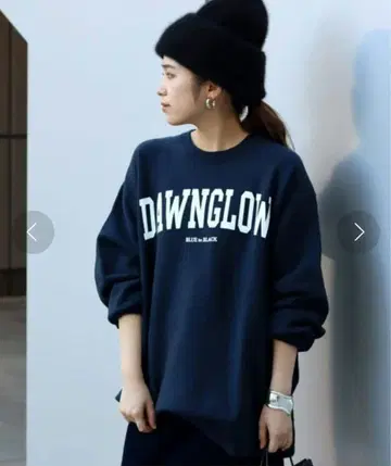 AP STUDIO DAWN GLOW 맨투맨 네이비