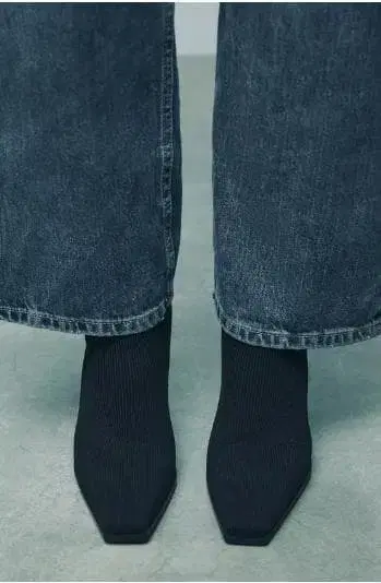 [ ZARA ] 패브릭 하이힐 숏부츠 37 사이즈