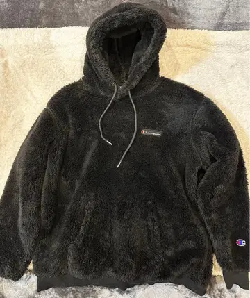 Champion 플리스 후드티 블랙
