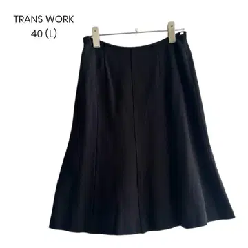 [ TRANS WORK ] 플레어 스커트 블랙 L 오피스 베이직 b002
