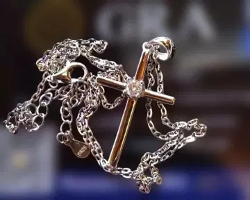 실버 크로스형 목걸이 GRA 인증 포함