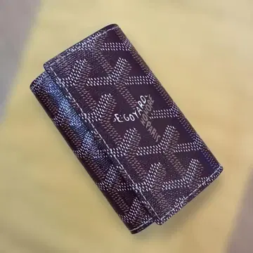 고야드 기하학 패턴 가죽 키케이스