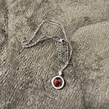 실버 925 빨간색 스톤 목걸이