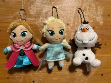 안나 엘사 올라프 봉제 인형 키체인 세트