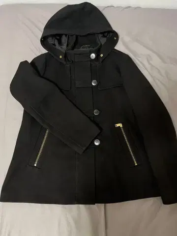 ZARA BASIC S 블랙 더플 코트