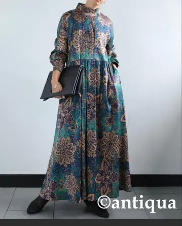antiqua 꽃무늬 긴팔 맥시 원피스