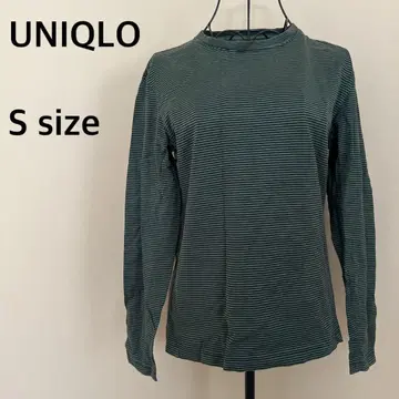 [ UNIQLO ] 남성용/긴팔 보더/롱 T/녹색/그린