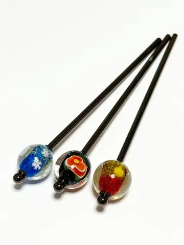 칸자시야wargo 잠자리 구슬 비녀 3개 세트