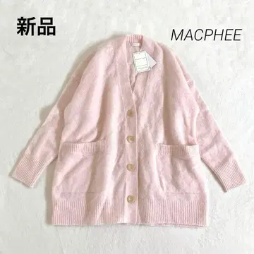 새상품 맥피 모헤어 스트레치 V넥 가디건 핑크