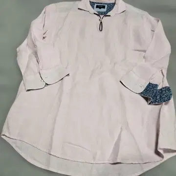 BEAMS HEART 팔분 긴팔 린넨 셔츠 L 핑크