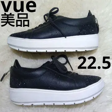 새상품급 EIZO Vue 스니커즈 레이스업 가죽 콤비 천연 가죽 22.5