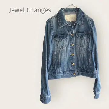 주얼 체인지즈 [ 36 ] 데님 자켓 블루 면 가슴 너비 44 기장 48