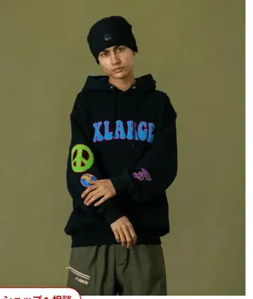 XLARGE 컬러풀 후디 블랙 후드티