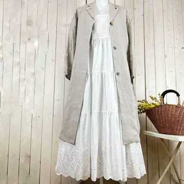 미사용 핸즈 오브 크리에이션 린넨 코트 린넨 100% 베이지 프리