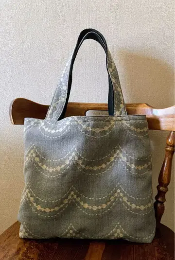핸드메이드 토트백 그레이 울
