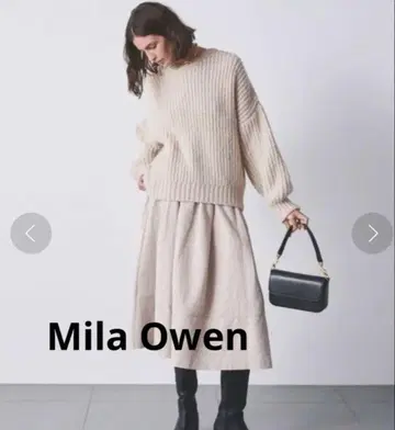 Mila owen 로우게이지 니트 자카드 스커트 셋업
