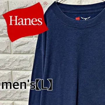 [ Hanes 헤인즈 ] 긴팔T셔츠 롱T [ 남성용L ] 네이비 D96