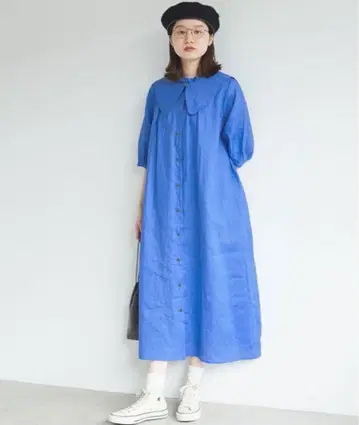 fig london 라미 셔츠 원피스 오부 소매 탈부착 카라