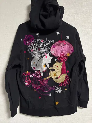 KON-JAKU 컬러풀 자수 L 사이즈 후드티