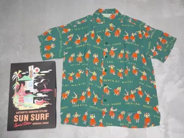 SUN SURF 하와이안 알로하 셔츠 M 사이즈 HULA HANDS