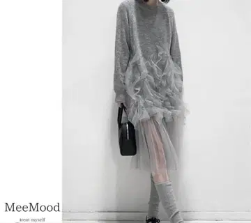 MAYC 프릴 니트 원피스