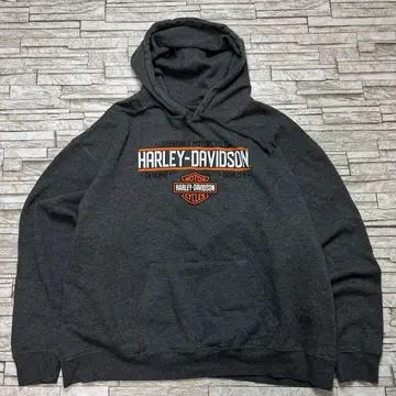 할리데이비슨 후드티 그레이 양면 로고 2XL 빅 실루엣
