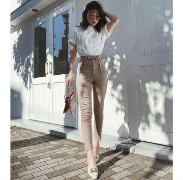 다리치 스키니 팬츠 베이지