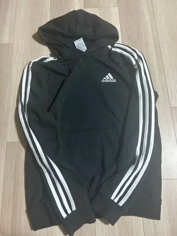 adidas 블랙 후드 부착 후드티